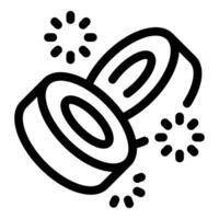 Two wedding rings falling down with sparkles around vector