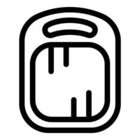 Airplane window showing clouds during flight icon vector