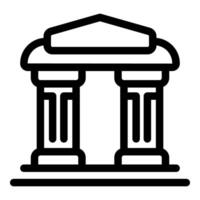Ancient greek temple facade with two columns and a pediment vector