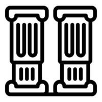 Architectural detail showing two fluted columns with bases and capitals vector