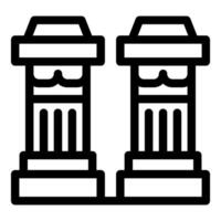 Pair of ancient greek columns standing tall on platform vector