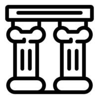 Ionic order columns supporting stone entablature linear icon vector