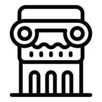Ancient column with ionic capital standing strong on platform vector