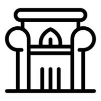 Ancient greek temple front view with columns and pediment vector