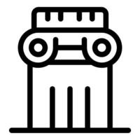 Ancient greek ionic order column icon showing fluted shaft and scroll volutes vector