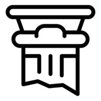 Greek column icon representing history, architecture, and culture vector