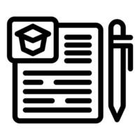 Student filling university application form icon vector