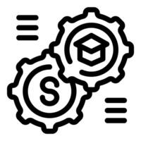 Two gears working together representing sales process vector