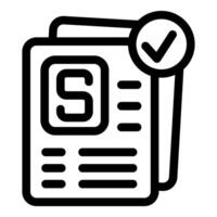 Businessman checking approved documents with check mark icon vector