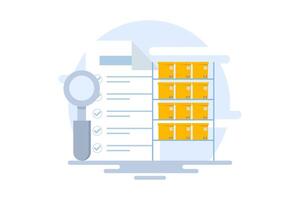 the concept of quality control assurance, QC to check quality and provide certification or approval, processes to ensure product excellence and service delivery. flat illustration. vector