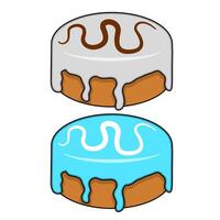 Donut concept with different toppings. Cartoon donuts with different toppings, delicious sweet dessert. Top view donuts with chocolate glaze and sprinkles, flat illustration. vector