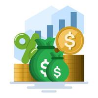 Financial analysis concept, handing over money for business investment, business financial investment, analyzing growth, site statistics, data information, statistics, digital marketing. . vector