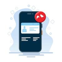 concept of don't share identity cards on the internet. theft of personal data, fraud, user account profile documents. online personal data or internet identity paper. flat illustration. vector