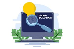 The concept of finding solutions or solving problems, brainstorming, innovation and decision making with oneself or teamwork. Creative thinking, challenges and business growth. illustration. vector