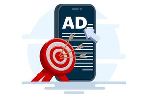 Digital marketing concept with PPC online advertising, promotions, Pay Per Click Marketing, cursor click on targeted ppc ads. traffic research, and targeted advertising with revenue graphs. . vector