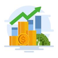 Financial analysis concept, handing over money for business investment, business financial investment, analyzing growth, site statistics, data information, statistics, digital marketing. . vector