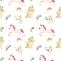Cute unicorn seamless pattern for textile. Childish magic background. vector