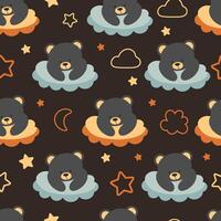 bears sleep against the background of the sky vector