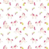 Cute unicorn seamless pattern for textile. Childish magic background. vector