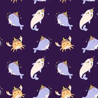 Cute unicorn seamless pattern for textile. Childish magic background. vector