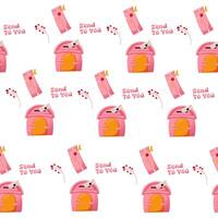 Seamless pattern mail or envelope vector