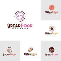 Set of Bread tech logo template, Creative tech bread logo design concepts vector
