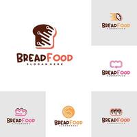 Set of Bread tech logo template, Creative tech bread logo design concepts vector