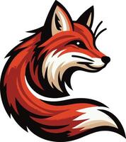 a red fox head on a white background vector