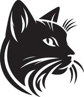 a black cat head on a white background vector