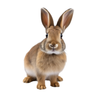 rabbit sitting and looking forward isolated on transparent background png