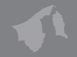 Brunei map with simple straight lines on black background illustration vector