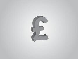 Pound sterling currency in gray color for Great Britain on light background illustration vector