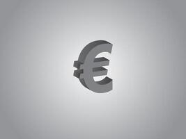 Euro currency symbol for the European Union using black color on gray background illustration vector