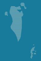 Bahrain map with simple straight lines on blue background illustration vector