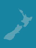 New Zealand map with simple straight lines on blue background illustration vector