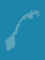 Norway map with simple straight lines on blue background illustration vector