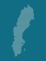 Sweden map with simple straight lines on blue background illustration vector
