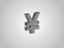 Yuan as Chinese currency in gray color on light background illustration vector