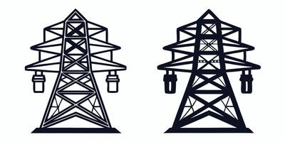 electricity tower icon isolated on white background vector