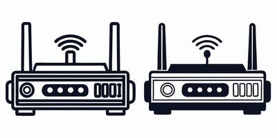 two wireless routers on a white background vector
