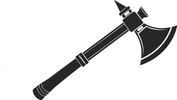 an axe is shown in black and white on a white background vector
