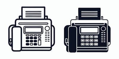 two black and white telephone icons on a white background vector