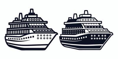 two cruise ships on a white background vector