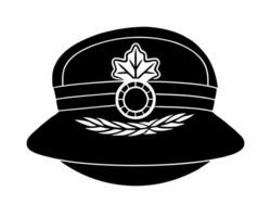 a black and white hat with a badge on it vector