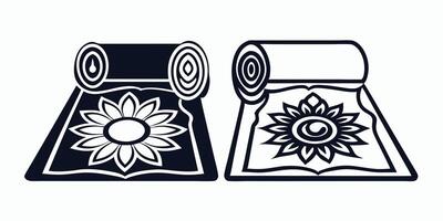 two rolls of paper with sunflowers on them vector