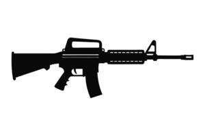 an ar - 15 rifle is shown in a silhouette on a white background vector