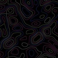 abstract topography design with neon colours on black vector