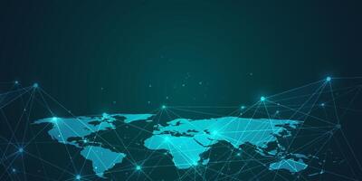 Global network connection. World map point and line composition concept of global business Illustration vector