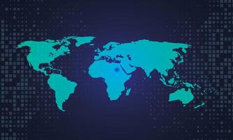 Abstract technology background with world map illustration. Eps 10 vector