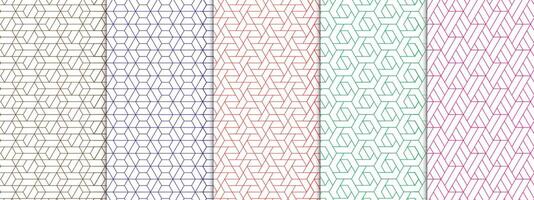 Seamless patterns set. Geometric background illustration vector